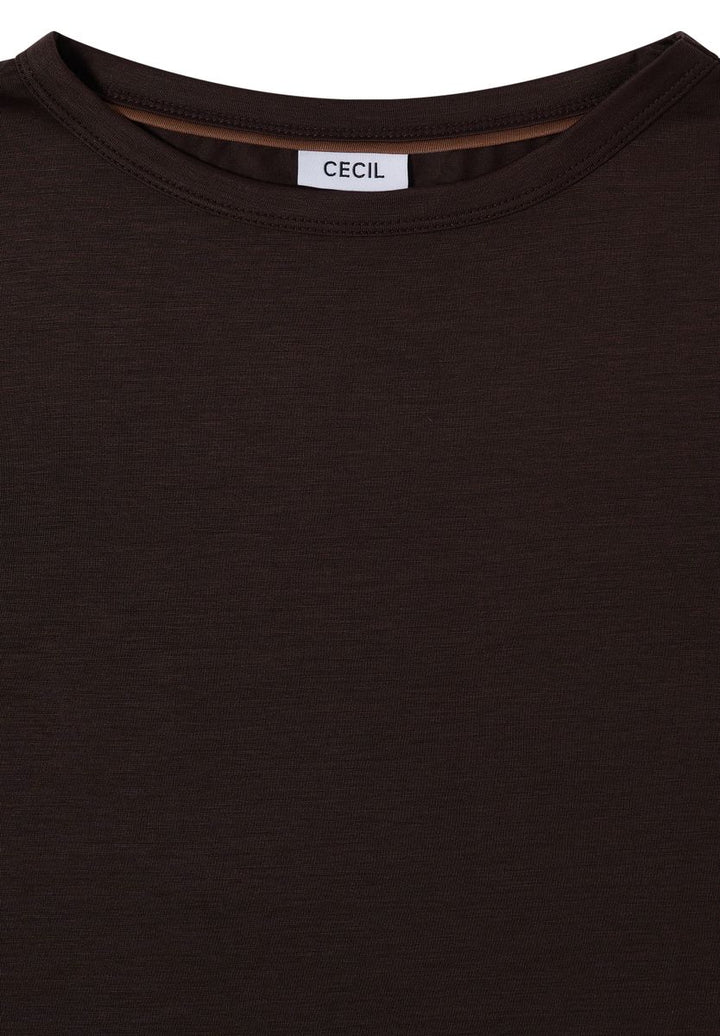 Langarm Shirt in Unifarbe mit Boat Neck