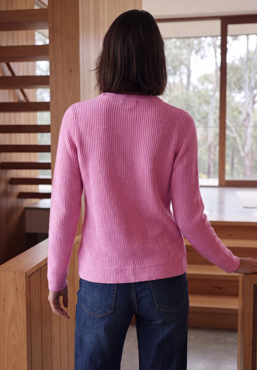 Shirt in Rippstruktur mit Funnel Neck
