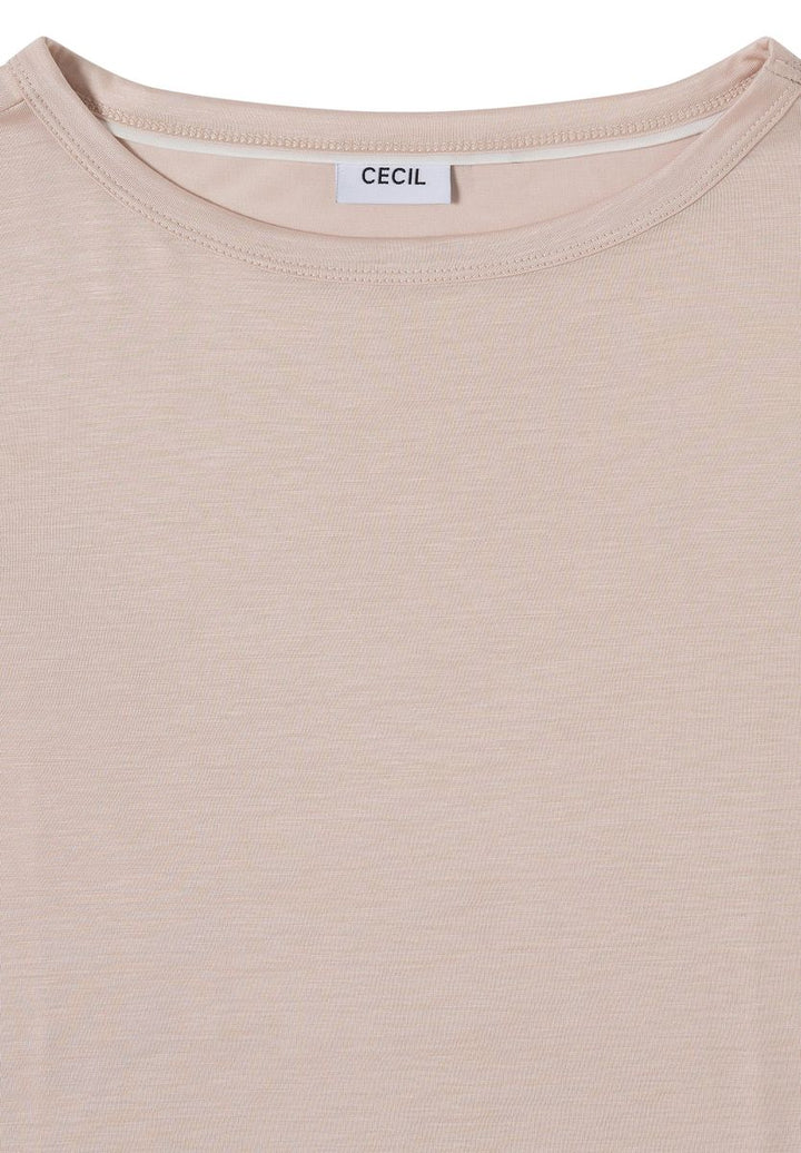 Langarm Shirt in Unifarbe mit Boat Neck
