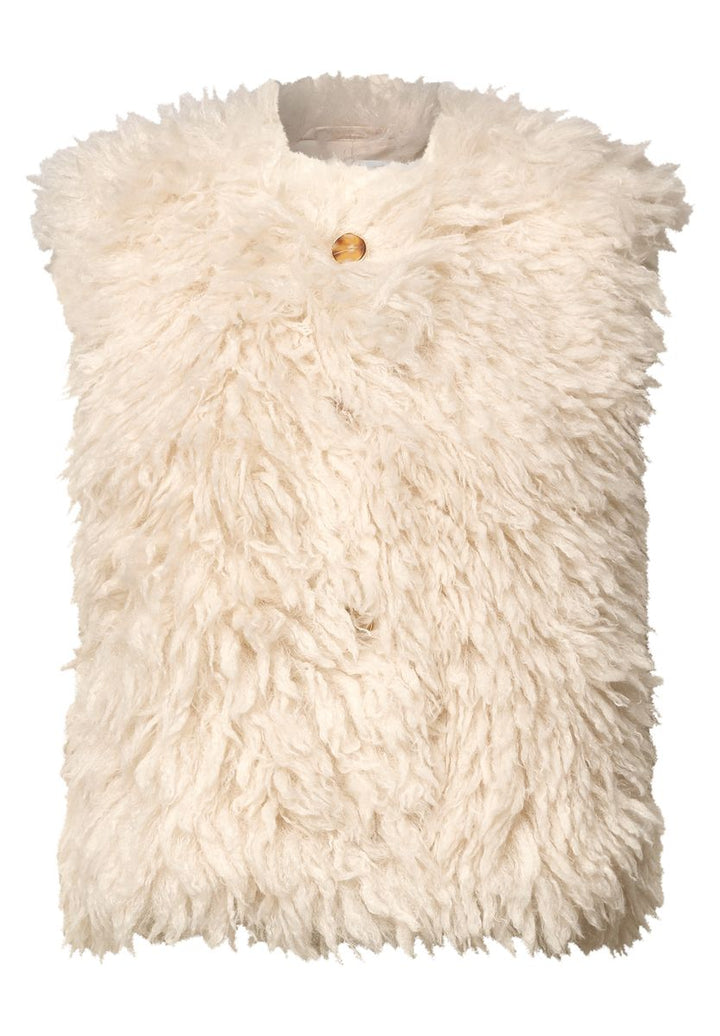 Fake Fur Weste mit Knopfleiste