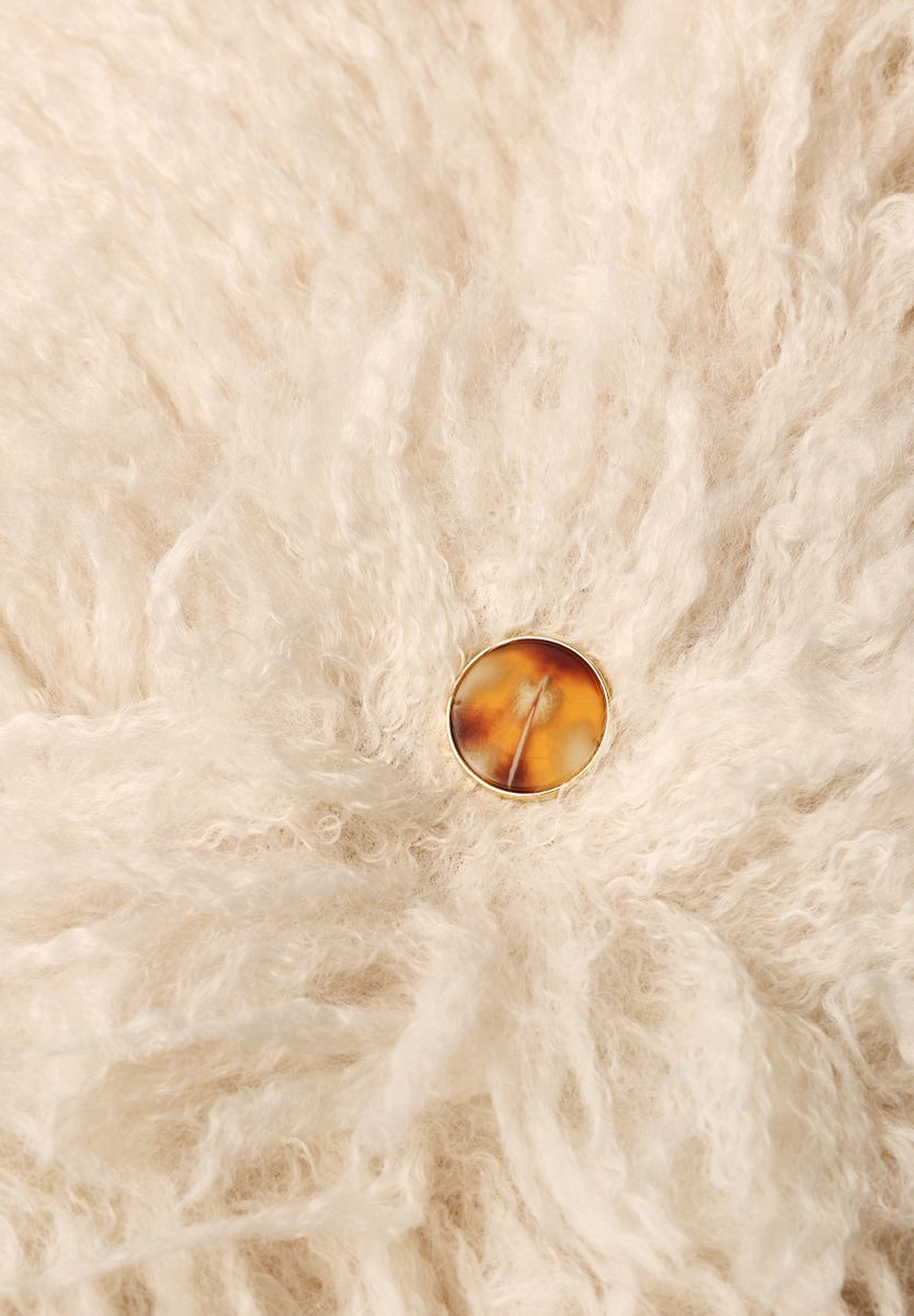 Fake Fur Weste mit Knopfleiste