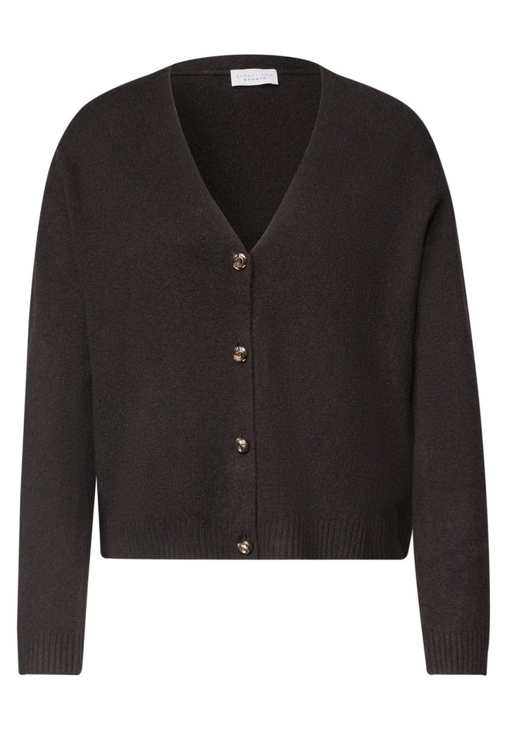 Cardigan mit V-Neck und Knopfleiste