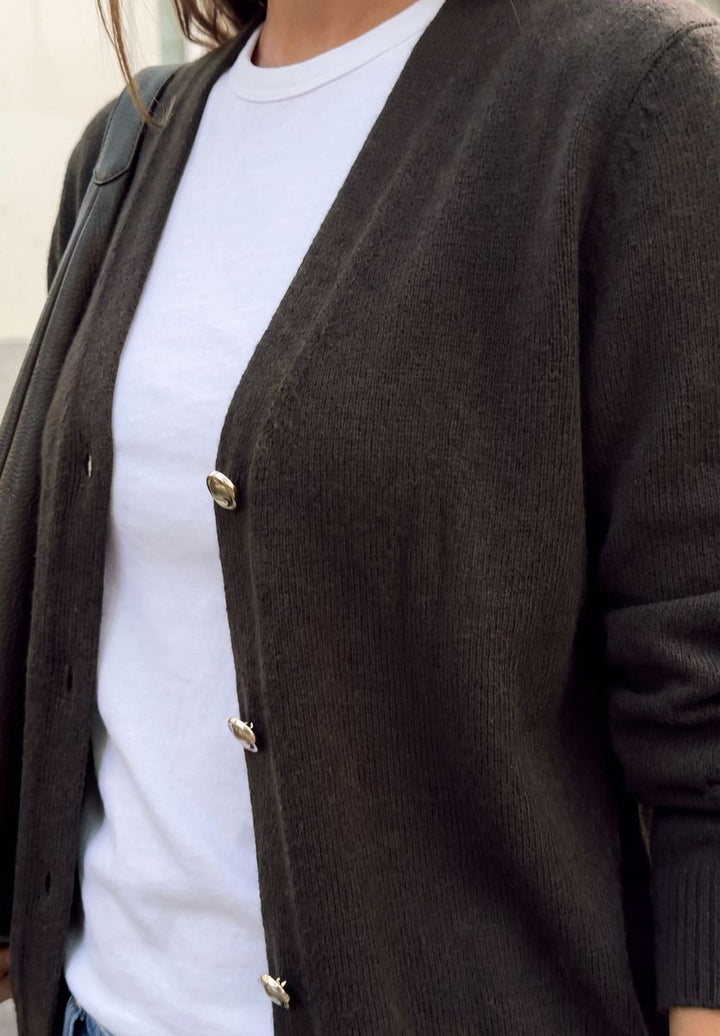 Cardigan mit V-Neck und Knopfleiste