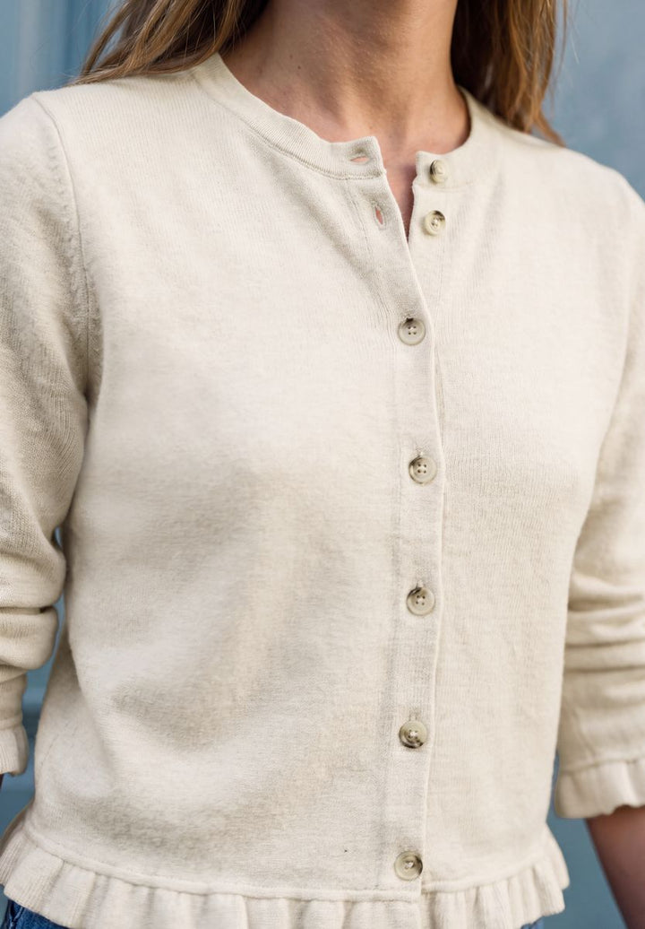 Strick-Look Jacke mit Rüschendetails