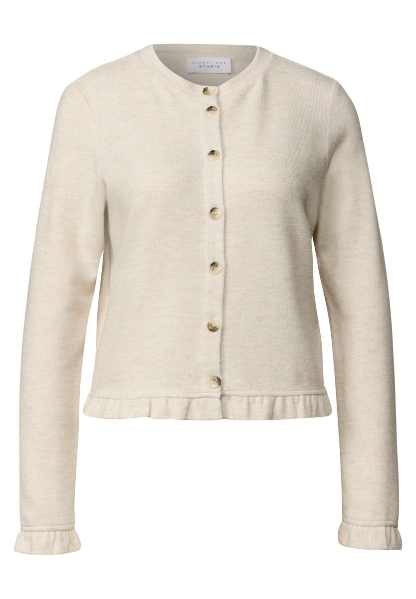 Strick-Look Jacke mit Rüschendetails