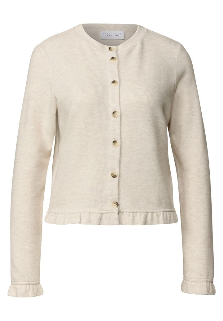 Strick-Look Jacke mit Rüschendetails