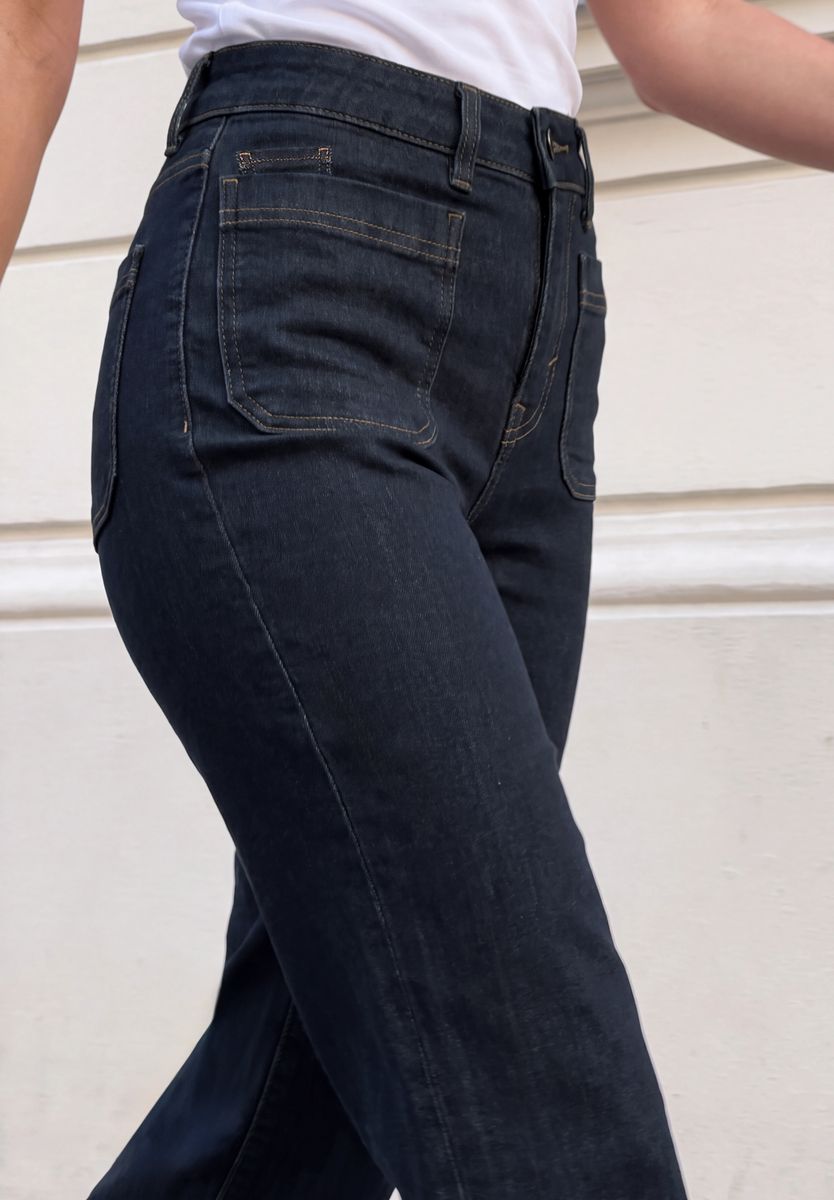 Mid Waist Wide Leg Jeans im Loose Fit