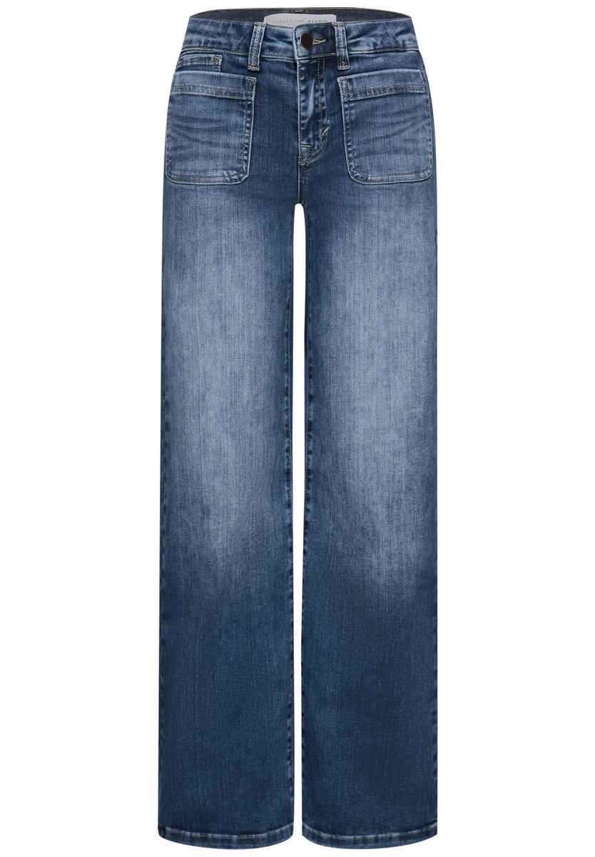 Mid Waist Wide Leg Jeans im Loose Fit