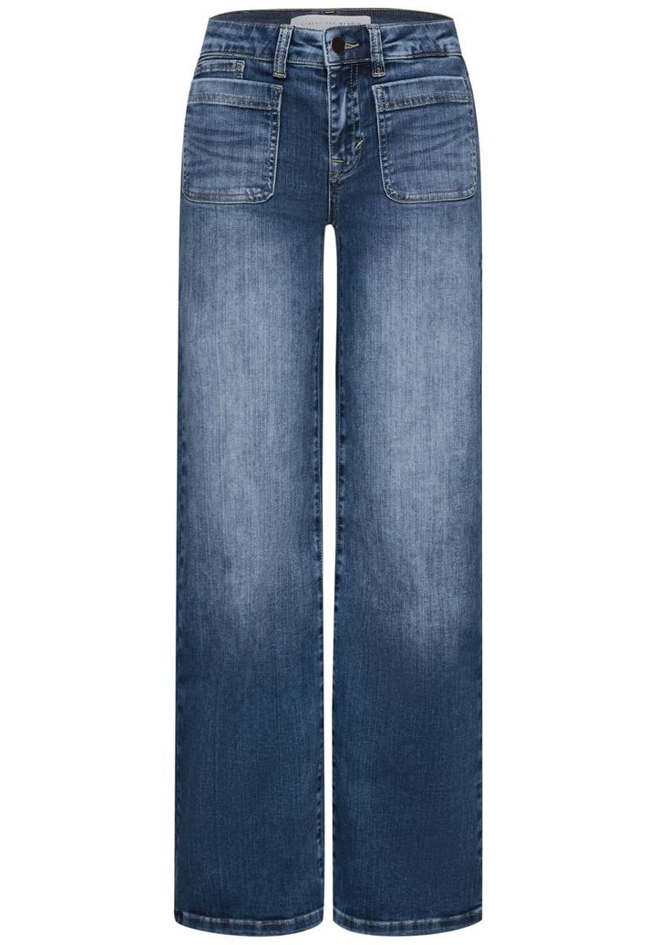 Mid Waist Wide Leg Jeans im Loose Fit