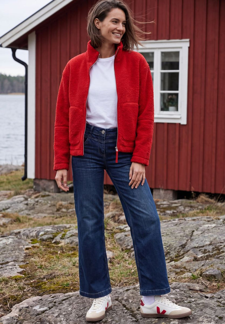 Teddyjacke mit Stehkragen und Zipper