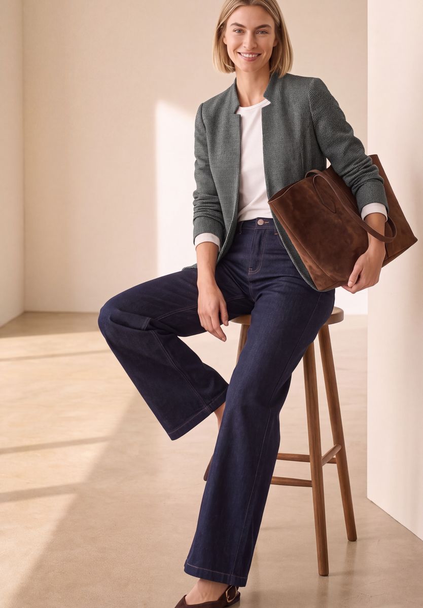 Blazer mit Houndstooth-Muster