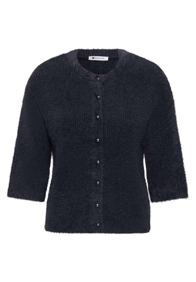 Kuscheliger Halbarm Cardigan mit Rundhals