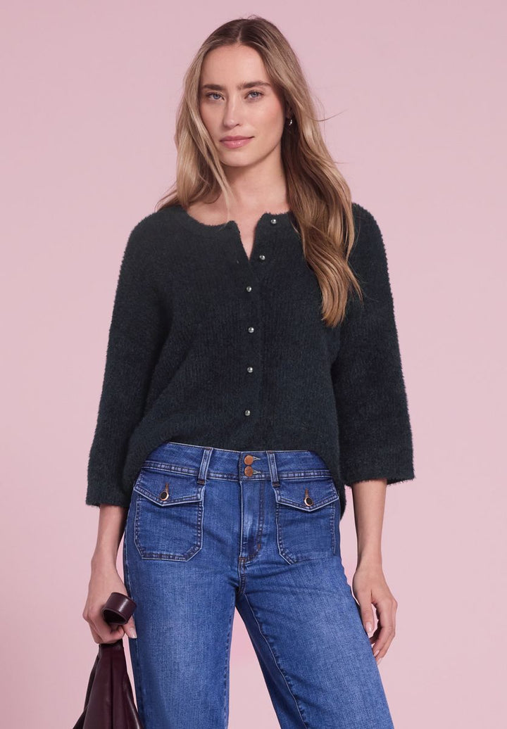 Kuscheliger Halbarm Cardigan mit Rundhals