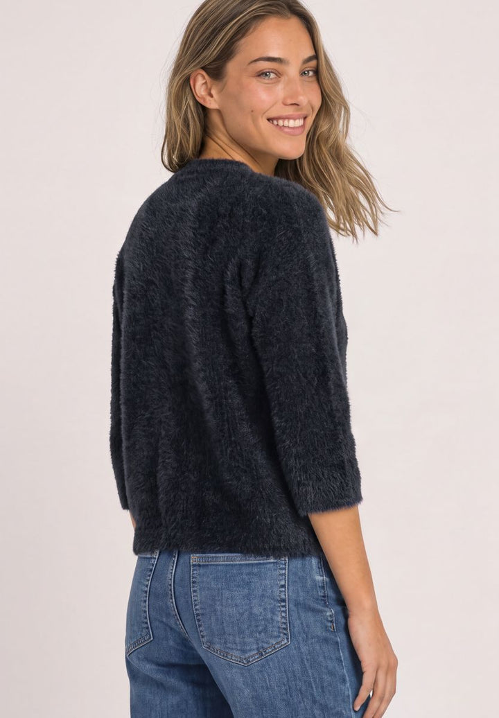 Kuscheliger Halbarm Cardigan mit Rundhals
