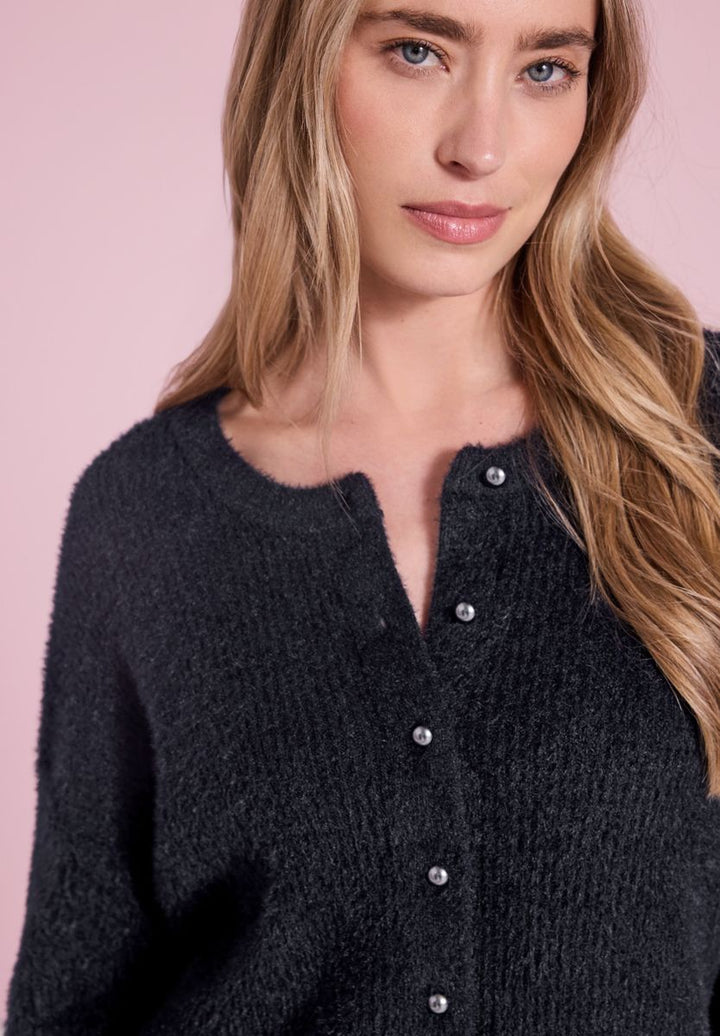 Kuscheliger Halbarm Cardigan mit Rundhals