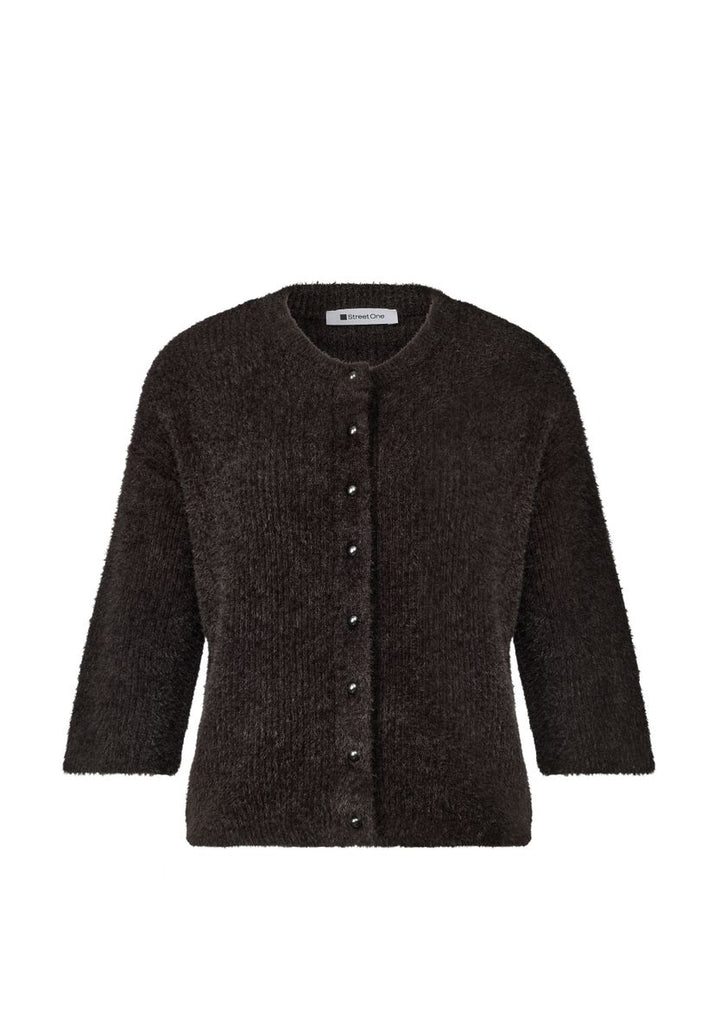 Kuscheliger Halbarm Cardigan mit Rundhals