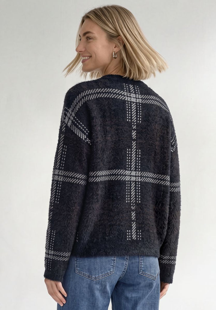 Langarm Pullover mit Karomuster