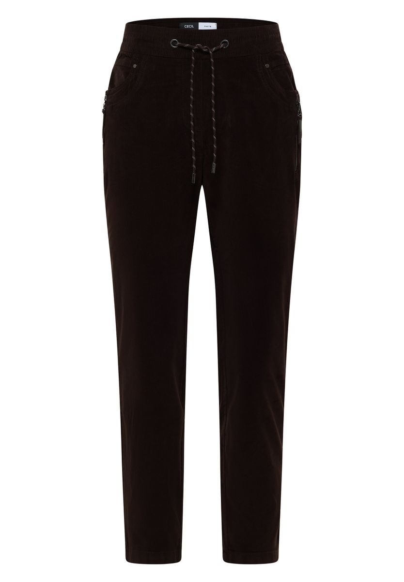 Mid Waist Slim Leg Hose im Casual Fit