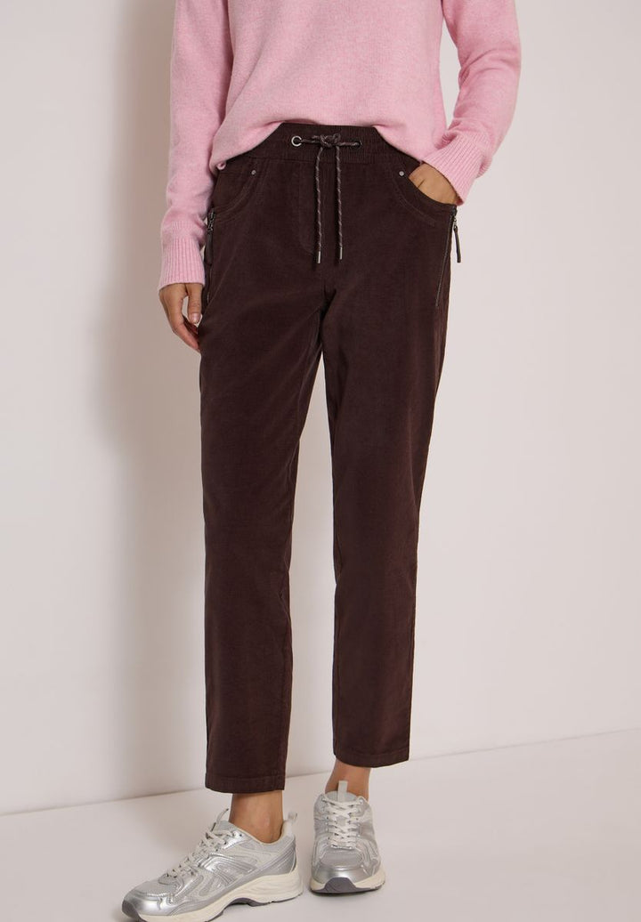 Mid Waist Slim Leg Hose im Casual Fit