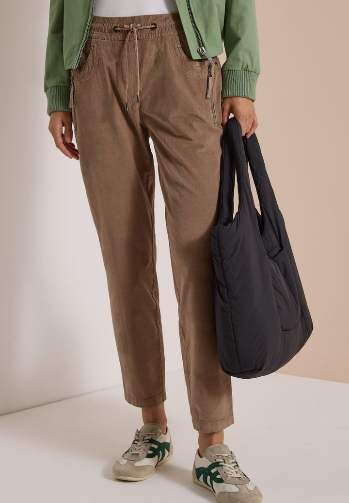 Mid Waist Slim Leg Hose im Casual Fit