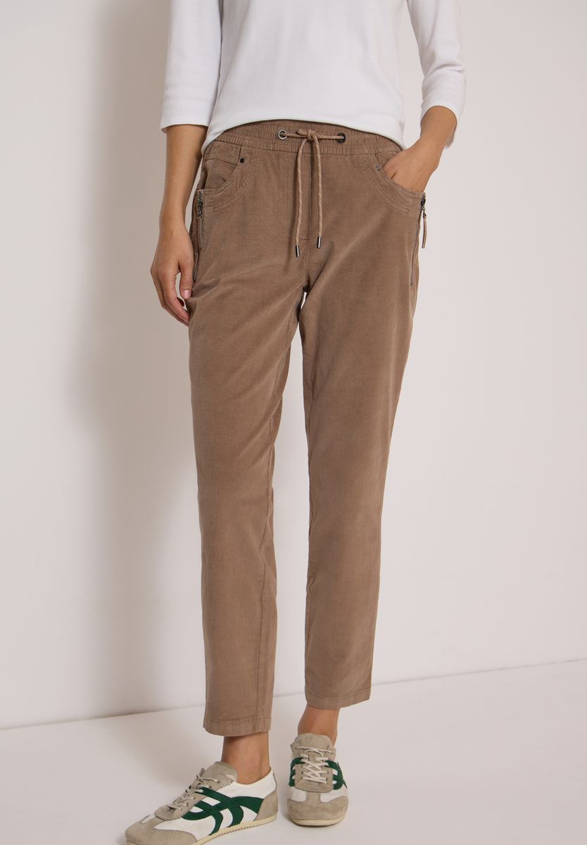 Mid Waist Slim Leg Hose im Casual Fit