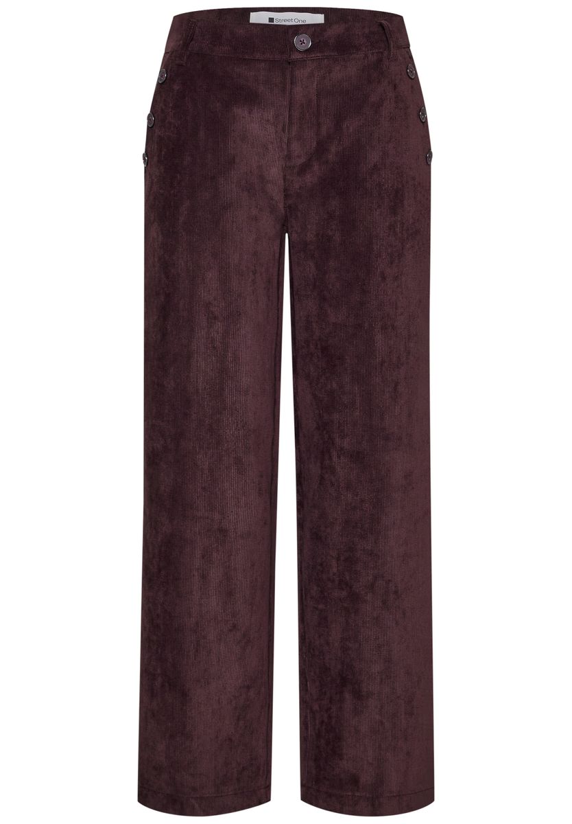 Mid Waist Straight Leg Cordhose mit Knöpfen