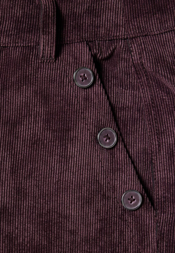 Mid Waist Straight Leg Cordhose mit Knöpfen
