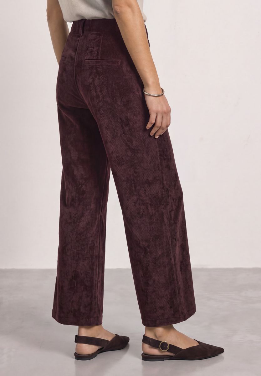 Mid Waist Straight Leg Cordhose mit Knöpfen