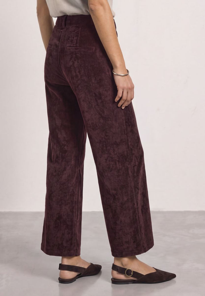 Mid Waist Straight Leg Cordhose mit Knöpfen