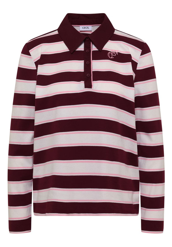Langarm Poloshirt mit Knöpfen