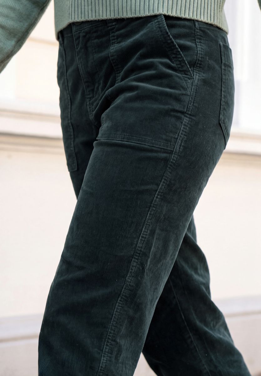 Mid Waist Barrel Leg Hose im Loose Fit