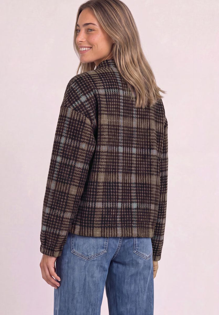 Jacke mit Rundhals und Cord-Struktur
