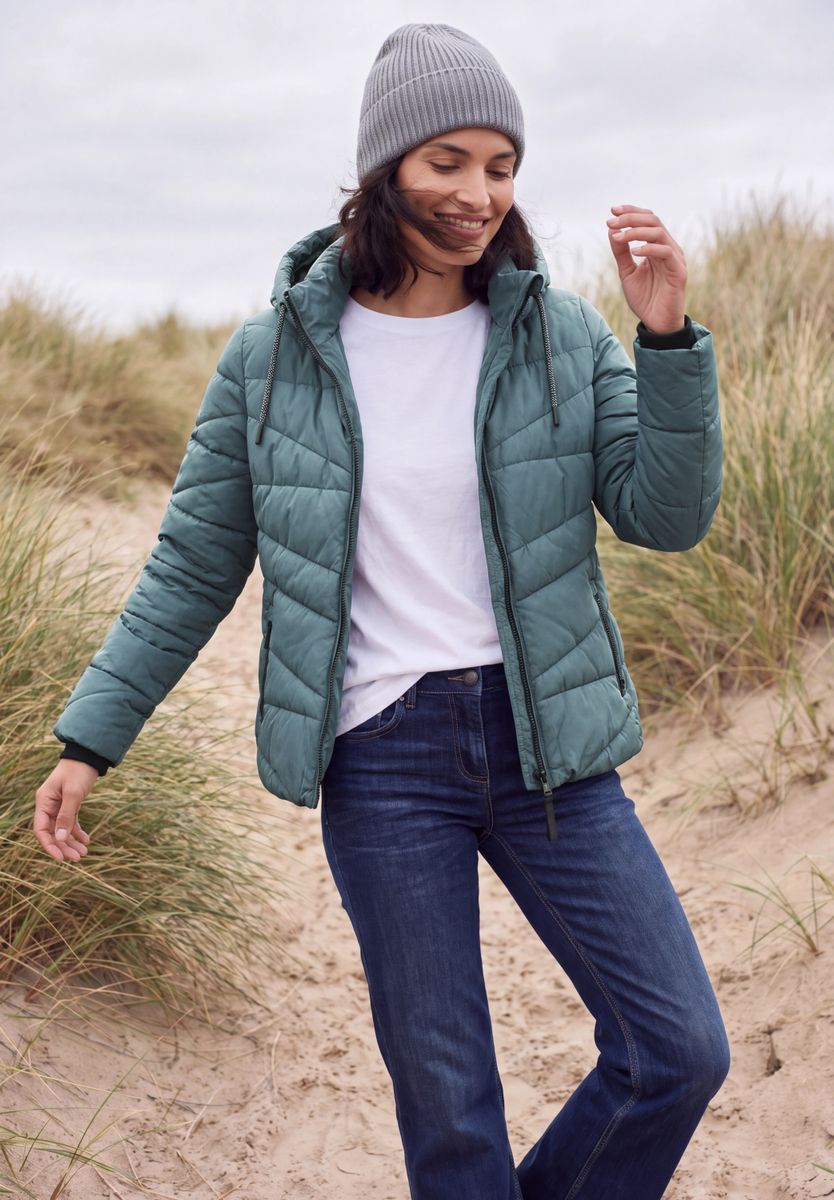 Steppjacke mit Kapuze und Zipper