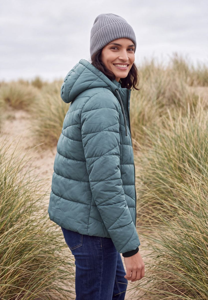 Steppjacke mit Kapuze und Zipper