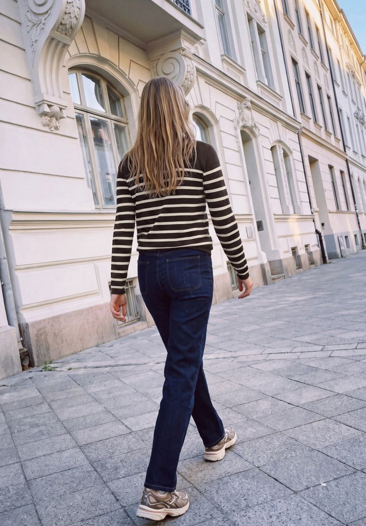 Pullover mit Turtle Neck und Streifen