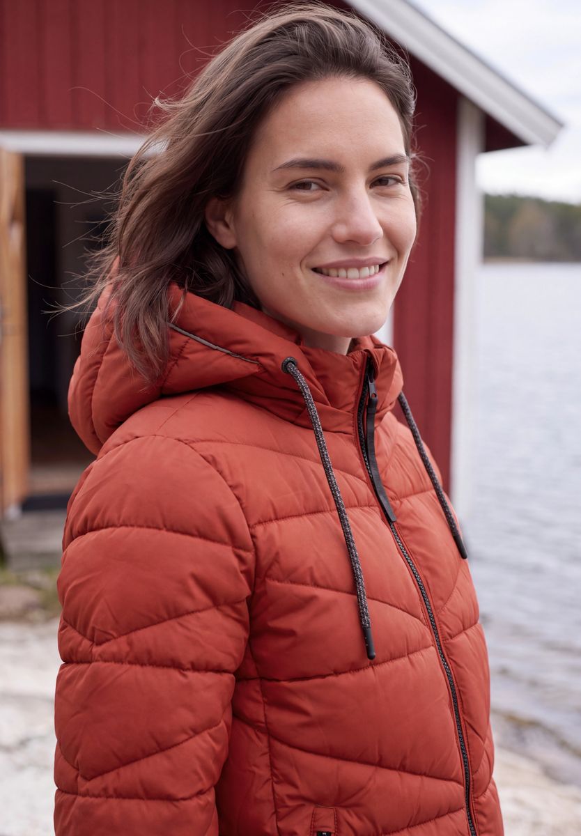 Steppjacke mit Kapuze und Zipper