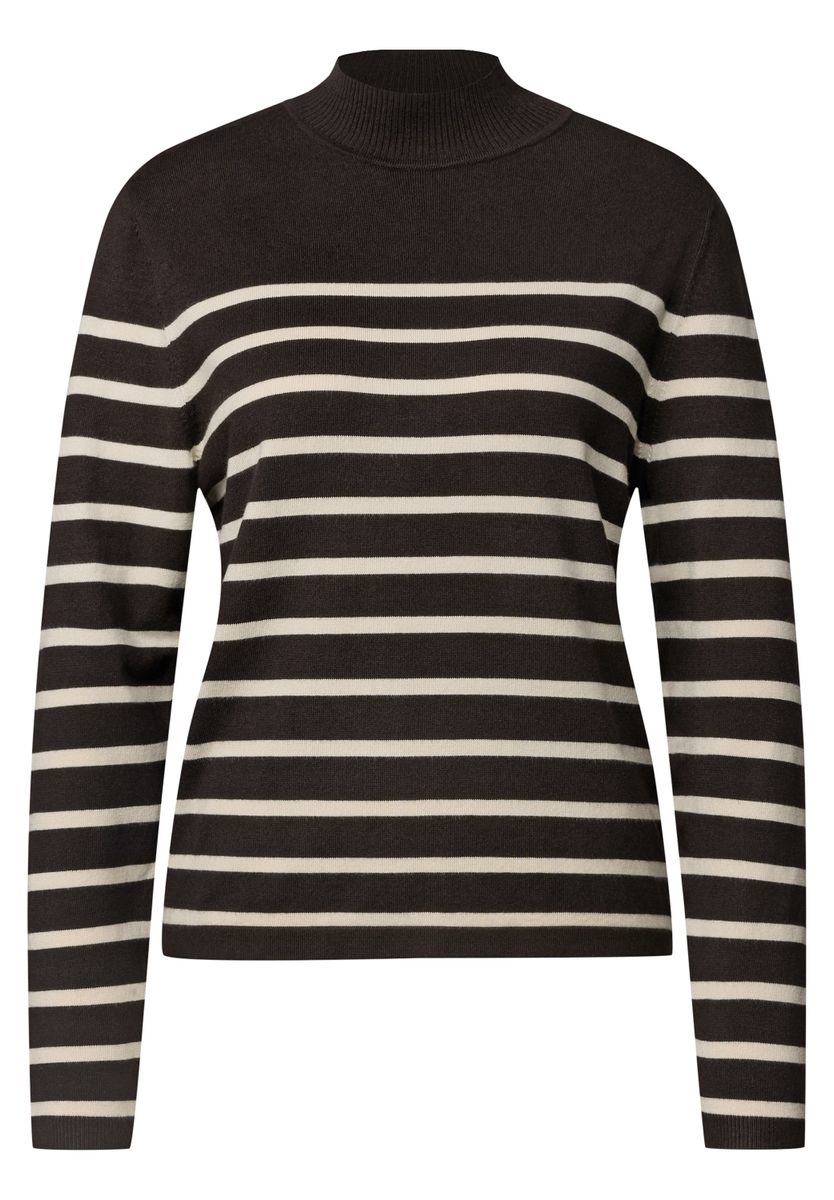 Pullover mit Turtle Neck und Streifen