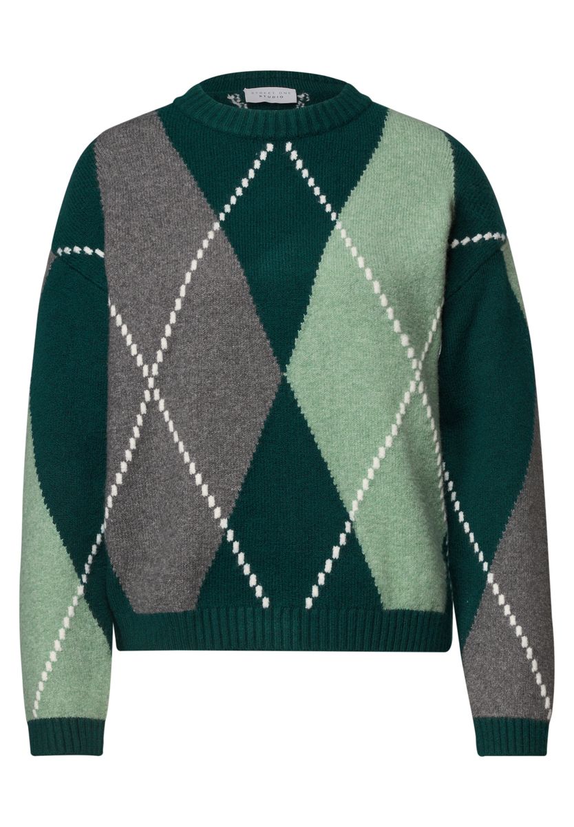 Pullover mit Rundhals und Argyle-Muster