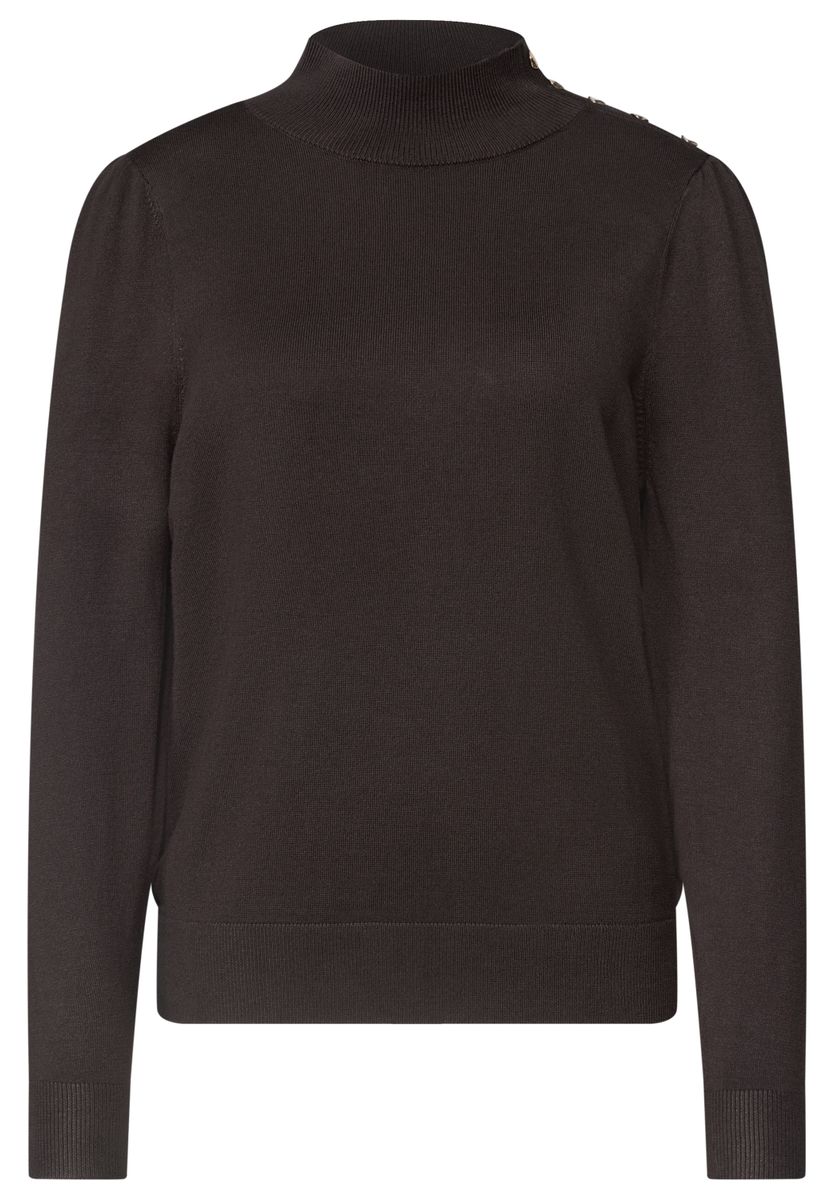 Pullover mit Turtle Neck und Knopfdetail