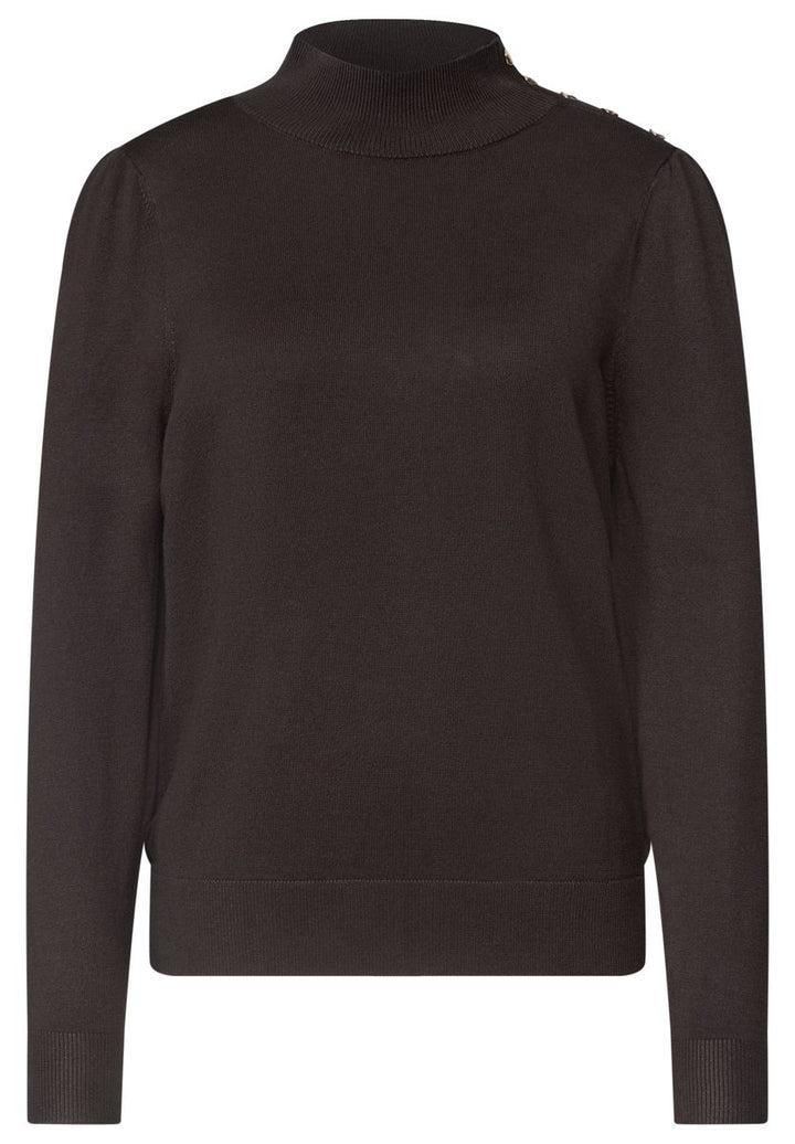 Pullover mit Turtle Neck und Knopfdetail