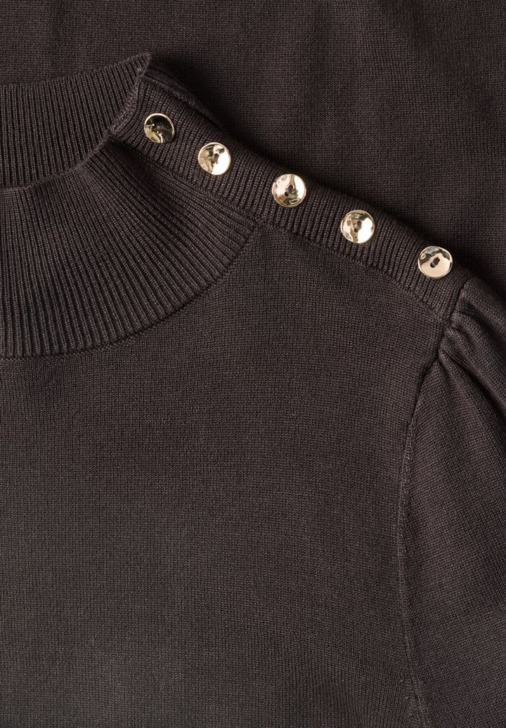Pullover mit Turtle Neck und Knopfdetail