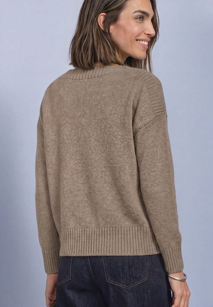 Langarm Pullover mit Boat Neck