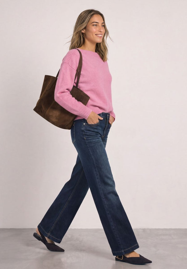 Langarm Pullover mit Boat Neck