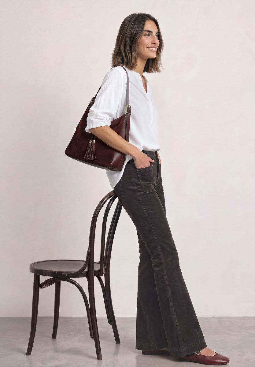 High Waist Bootcut Hose im Slim Fit