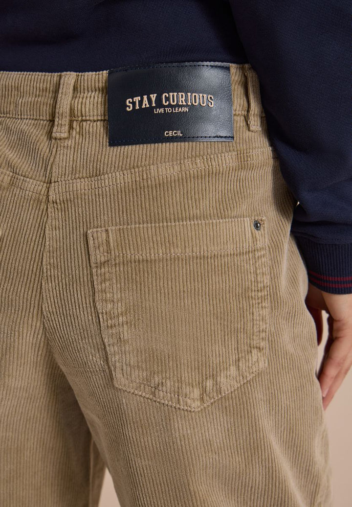 Mid Waist Barrel Leg Hose im Casual Fit