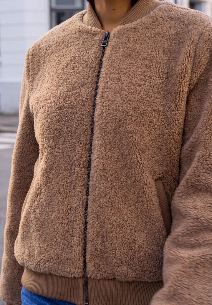 Teddyblouson mit Reißverschluss