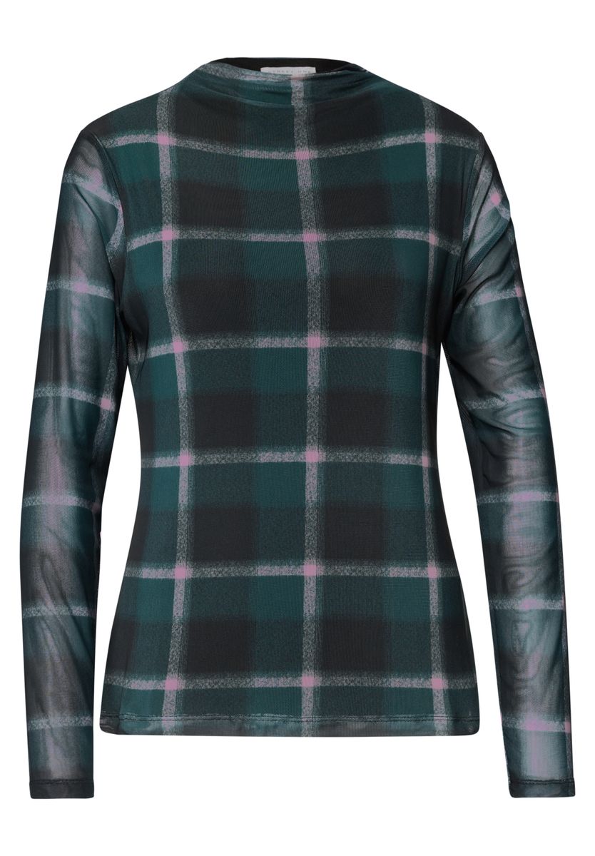 Langarm Mesh-Shirt mit Turtle Neck