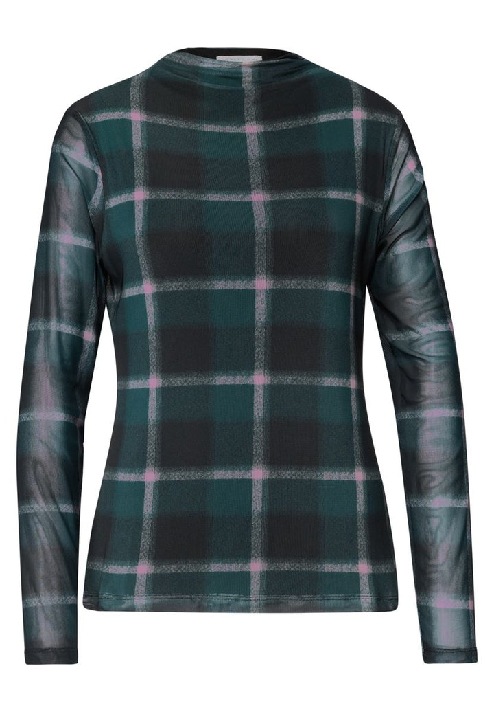 Langarm Mesh-Shirt mit Turtle Neck