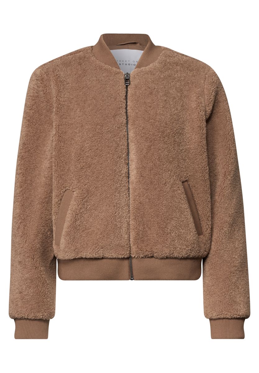 Teddyblouson mit Reißverschluss