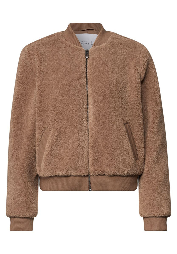 Teddyblouson mit Reißverschluss